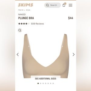 Nwt Skim Naked Plunge bra. Size large